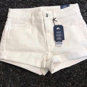 White High Rise Shorts